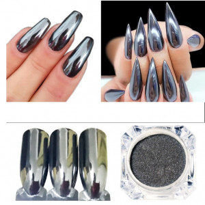 Smeermiddel voor nagels Black Chrome 024 Mirror black