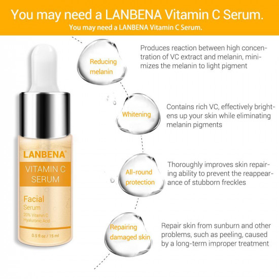 Lanbena vitamine C sérum éclaircissant sérum crème descargot supprimer les taches de rousseur supprimer les taches brunes Anti-âge-952732796-Lanbena-Beauté et santé. Tout pour les salons de beauté