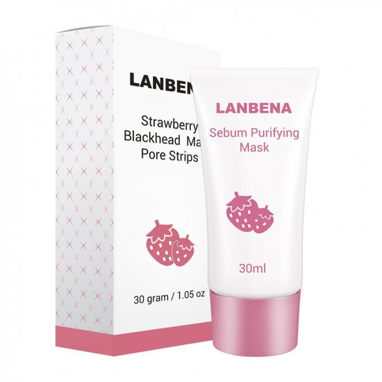 Bandes de nez Lanbena fraise masque exfoliant dissolvant de points noirs nettoyant traitement de lacné Peeling-952732810-Lanbena-Beauté et santé. Tout pour les salons de beauté