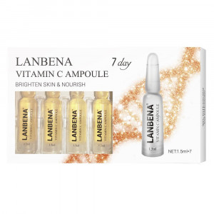 Ampulle-Serum mit Vitamin C, zur Entfernung von Sommersprossen, dunklen Flecken, feuchtigkeitsspendend, Anti-Aging, nährend, 7-Tage-Kurs, Lanbena