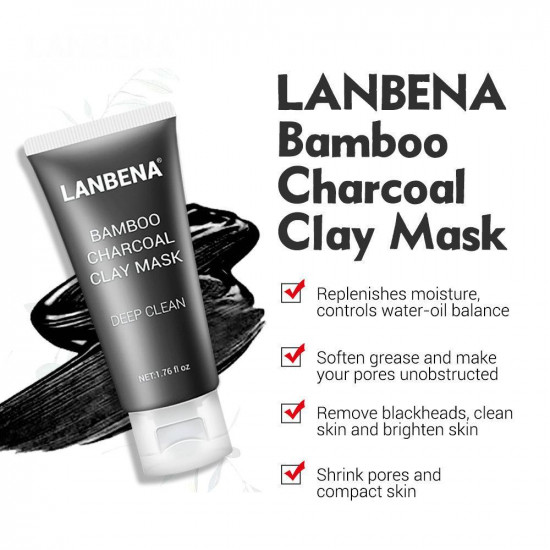 Máscara facial de carbón de bambú negro, Lanbena Bamboo-952732818-Lanbena-Belleza y salud. Todo para salones de belleza