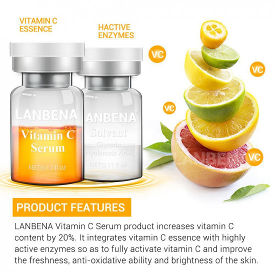 Ensemble nourrissant pour rétrécir les pores de lélimination des taches de mélanine avec de la vitamine C Lanbena Vitamin C Serum-952732831-Lanbena-Beauté et santé. Tout pour les salons de beauté