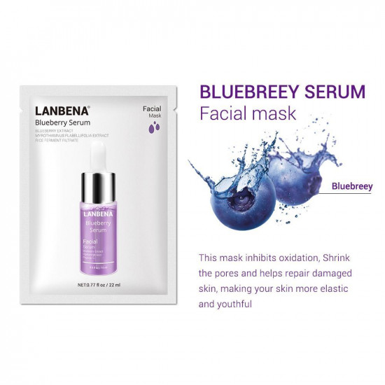 Masques pour le visage Blueberry Lanbena 1 pièces, rétrécissent les pores et aident à réparer la peau endommagée, rendant votre peau plus ferme et plus jeune-952732842-Lanbena-Beauté et santé. Tout pour les salons de beauté