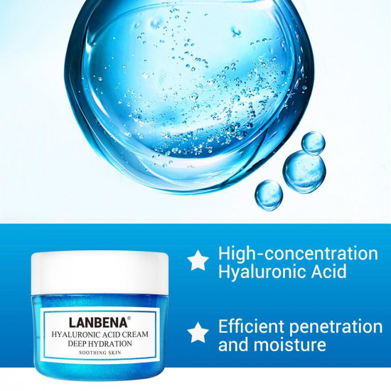 Lanbena ácido hialurónico Crema facial hidratante profunda y calmante de la piel reducir los poros anti-envejecimiento blanqueamiento cuidado de la piel 40G-952732855-Lanbena-Belleza y salud. Todo para salones de belleza