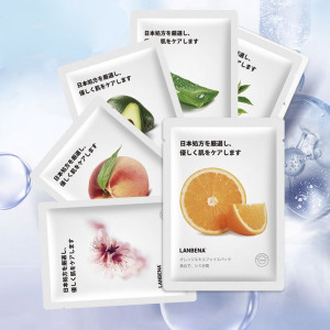 Фруктовая Маска Lanbena для лица Японская усовершенствованная формула - с экстрактом апельсина