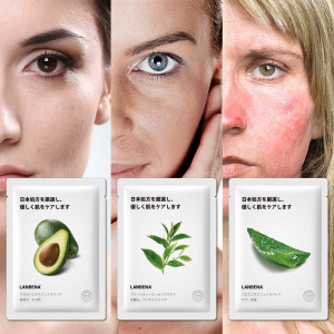 Маска Фруктовая Маска для лица Японская - Алоэ Lanbena Mask Fruit Facial Восстанавливающая Увлажняющая