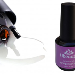 Ubeauty Gel Polish Rubber Top Coat 15 ml, sem camada pegajosa, sem limpeza, top coat, top coat, gloss