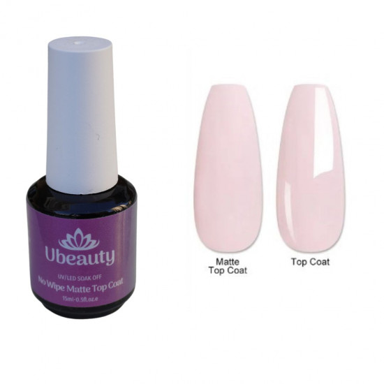 Rubber Velvet Top bajo Ubeauty gel Polaco 15 ml sin capa pegajosa no Wipe Matte Top Coat acabado terciopelo pana mate-19781-Ubeauty-Todo para manicura.