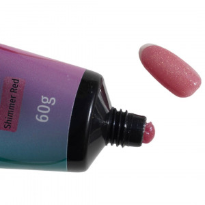 UBeauty polygel com Schimmer vermelho 60ml, camuflagem Acrylgel com lantejoulas Yubuty, brilhante, vermelho