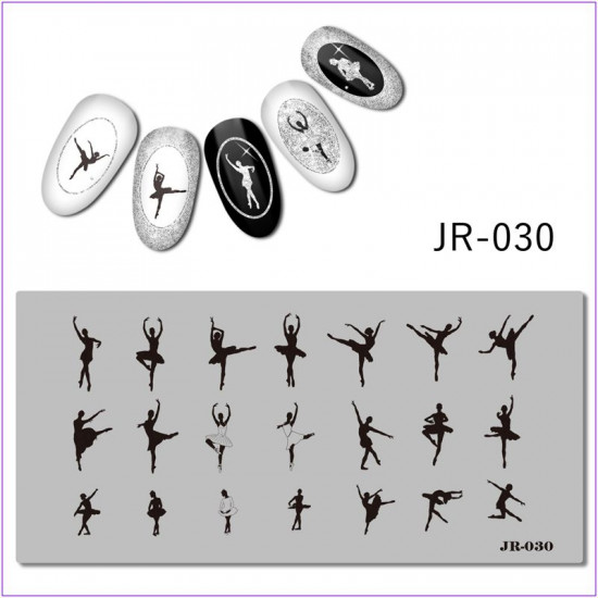 JR-030 Nail Printing Plate Ballet Ballerina Dance-3142-uprettego-estampillage