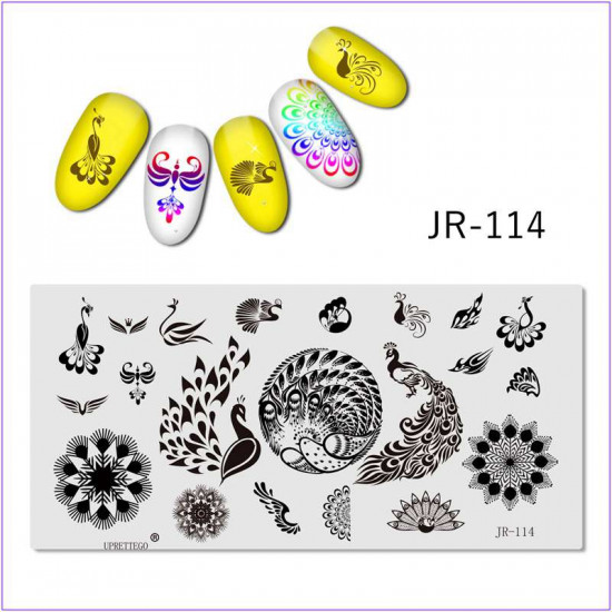 JR-114 plaque destampage dongles couronne de paon plume plaque destampage de queue de paon-3142-uprettego-estampillage