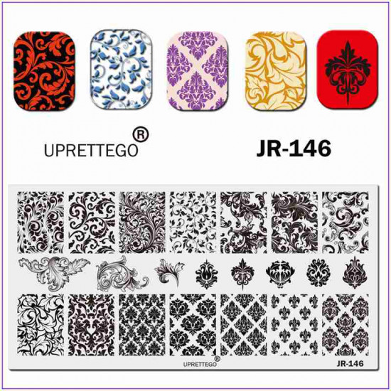 JR-146 Płyta do drukowania paznokci Stemplowanie paznokci Monogram Wzory Loki-3142-uprettego-cechowanie