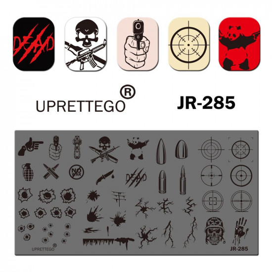 JR-285 płytka do stemplowania paznokci piracki miecz pistolet czaszka docelowa płyta do stemplowania wybuchu błyskawicy-3142-uprettego-cechowanie